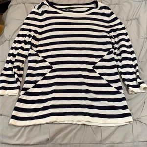The limited size medium navy and white stripe